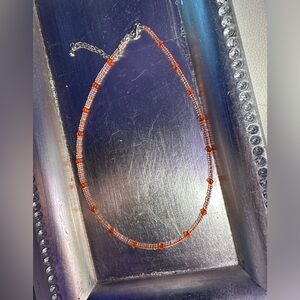 Orange beaded necklace